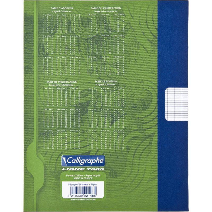 Cahier de brouillon 48 pages seyès 56g, format 17x22 cm