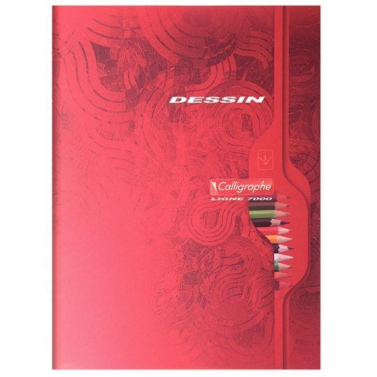 Cahier de dessin 32 pages, format 17x22 cm, uni blanc, papier 120g
